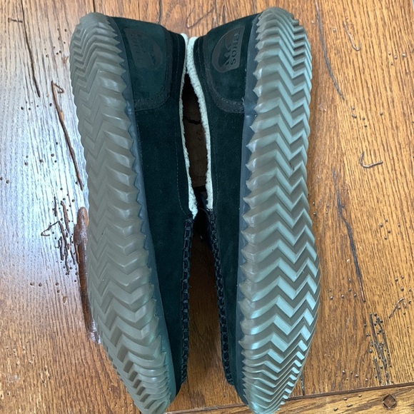 Sorel Men’s Dude Moc Slipper Black Wool and Suede Leather Combo Rubber Size 10 - Picture 3 of 10